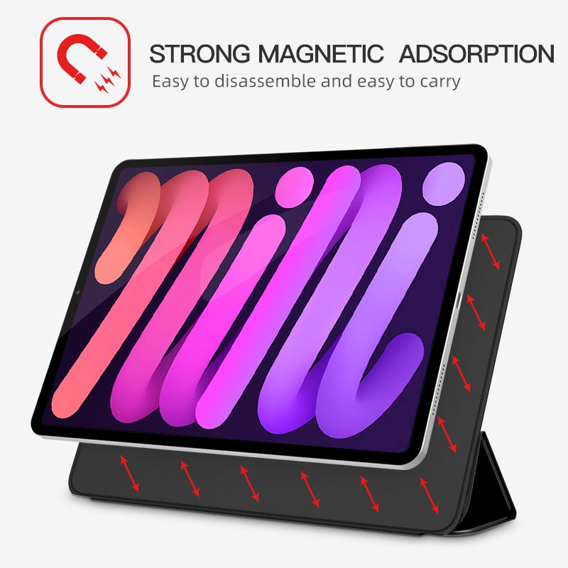 For iPad mini (2021) PU Leather Tri-fold Folio Case Magnetic Absorption Shock Absorption Tablet Cover