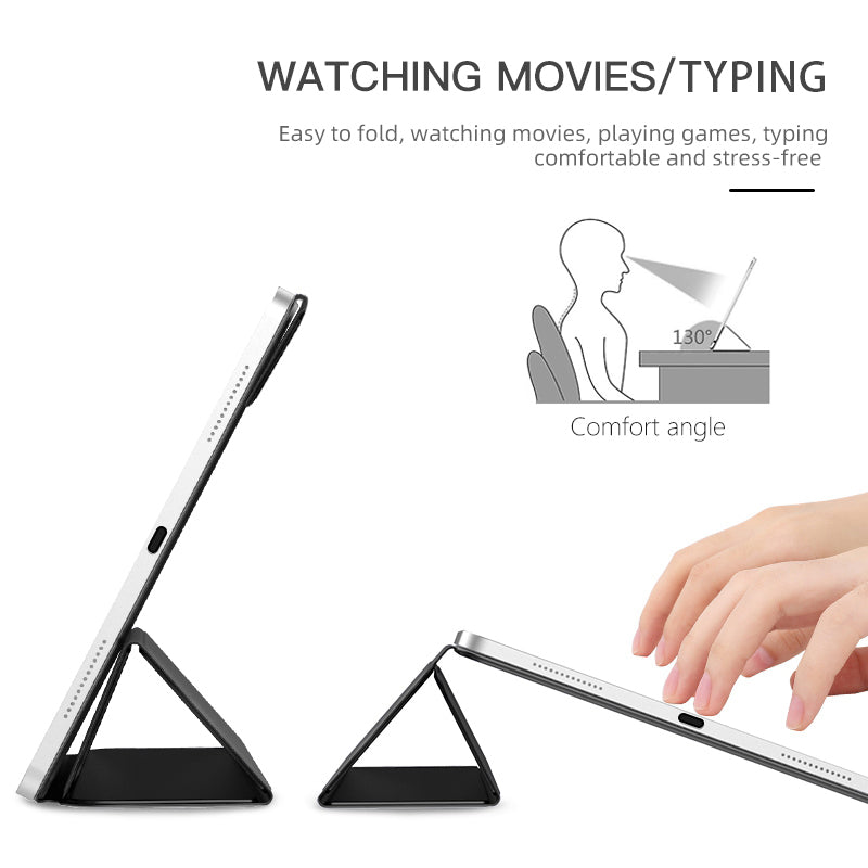 For iPad mini (2021) PU Leather Tri-fold Folio Case Magnetic Absorption Shock Absorption Tablet Cover