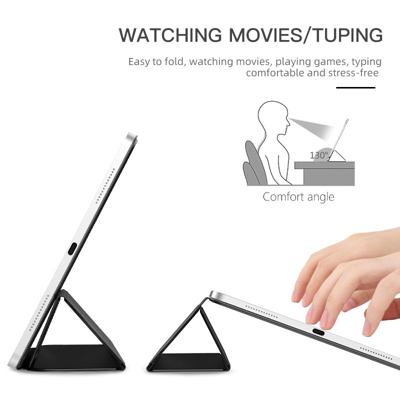 For iPad mini (2021) Trifold Stand Leather Tablet Case Magnetic Absorption Auto Wake / Sleep Protective Cover