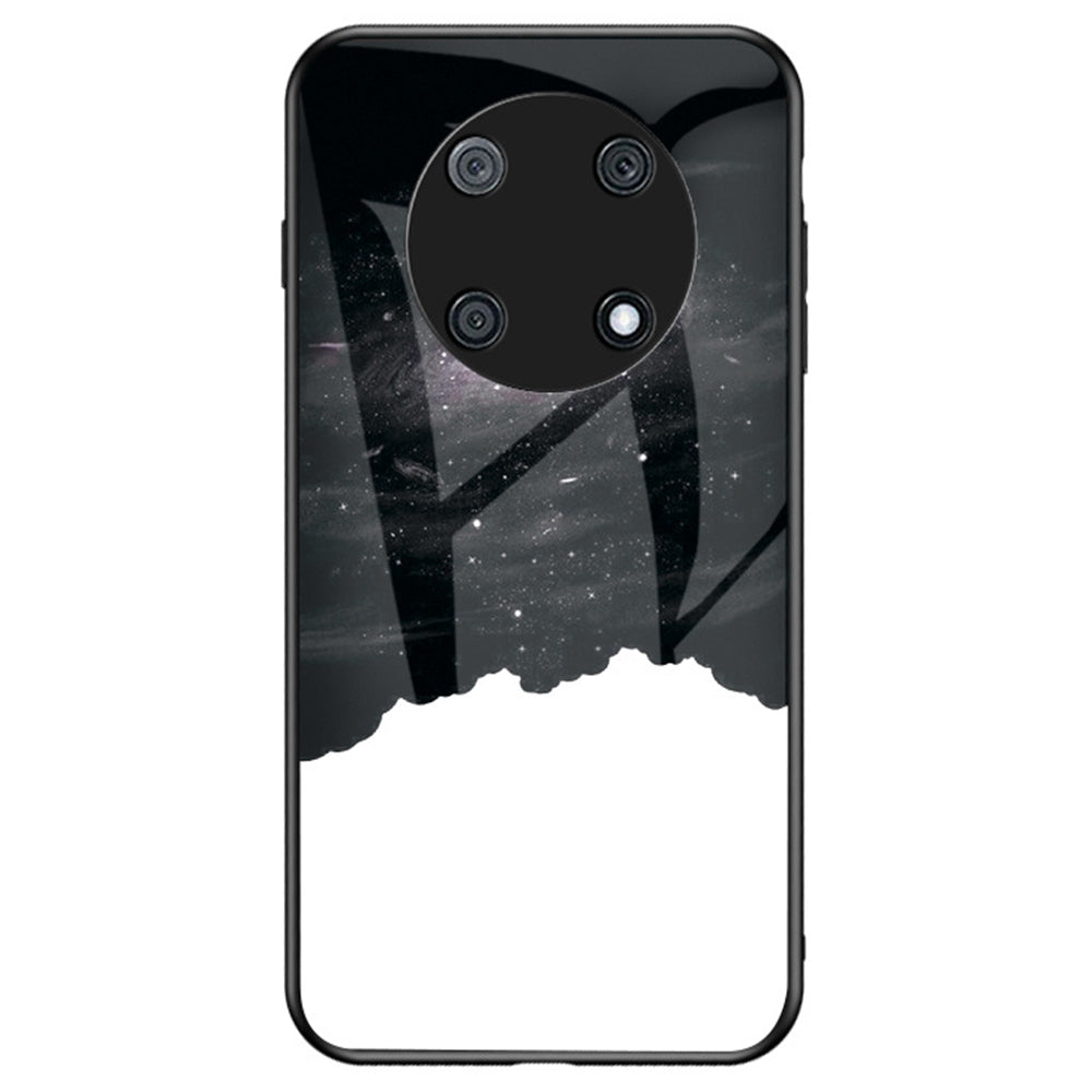 For Huawei Enjoy 50 Pro 4G / nova Y90 4G Painting Starry Sky Pattern Tempered Glass Case Soft TPU Hard PC Anti-Scratch Phone Cover