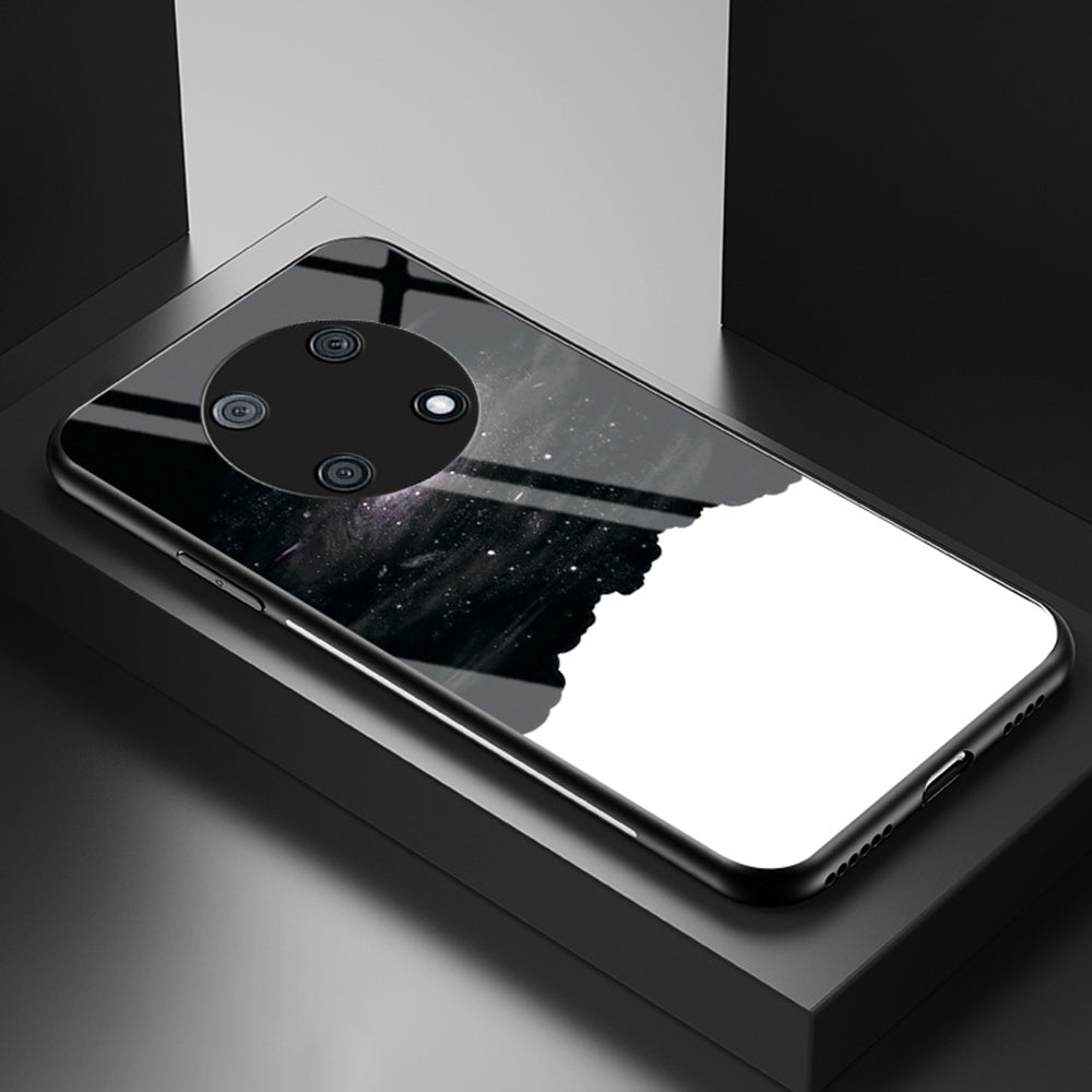 For Huawei Enjoy 50 Pro 4G / nova Y90 4G Painting Starry Sky Pattern Tempered Glass Case Soft TPU Hard PC Anti-Scratch Phone Cover