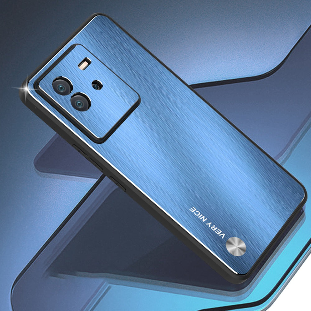 For vivo iQOO Neo6 5G Anti-scratch Phone Case TPU Bumper Brushed Aluminium Alloy Back Cover