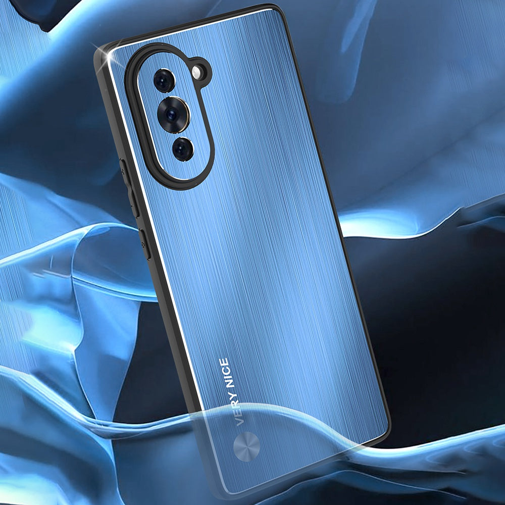 For Huawei nova 10 4G Brushed Surface Anti-drop Phone Case TPU Frame Aluminium Alloy Back Cover