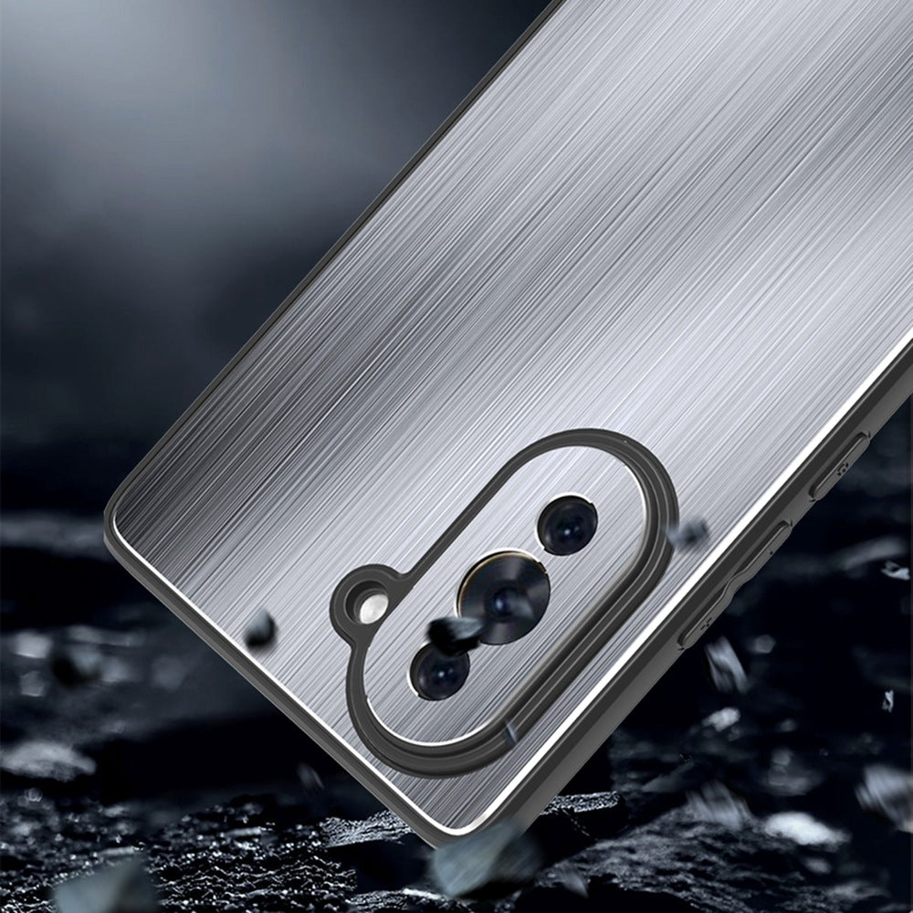 For Huawei nova 10 4G Brushed Surface Anti-drop Phone Case TPU Frame Aluminium Alloy Back Cover