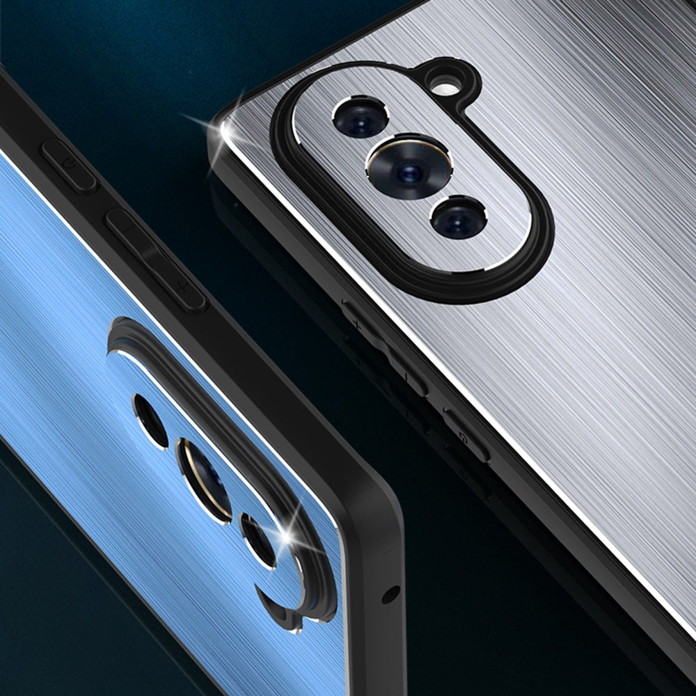 For Huawei nova 10 4G Brushed Surface Anti-drop Phone Case TPU Frame Aluminium Alloy Back Cover