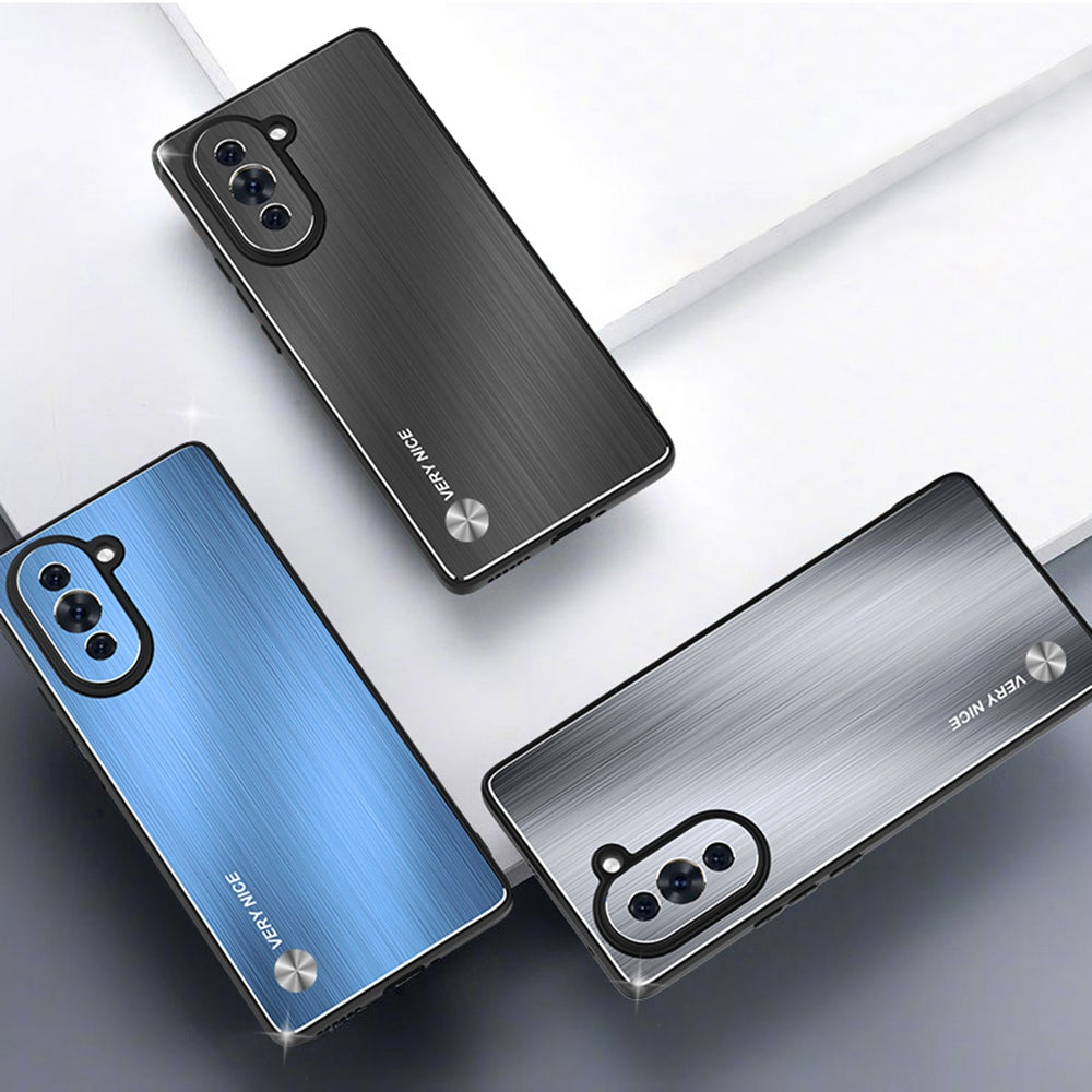 For Huawei nova 10 4G Brushed Surface Anti-drop Phone Case TPU Frame Aluminium Alloy Back Cover