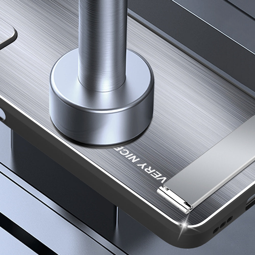 For Huawei nova 10 Pro 4G Brushed Surface Phone Cover Kickstand Drop-proof TPU + Aluminium Alloy Hybrid Cover
