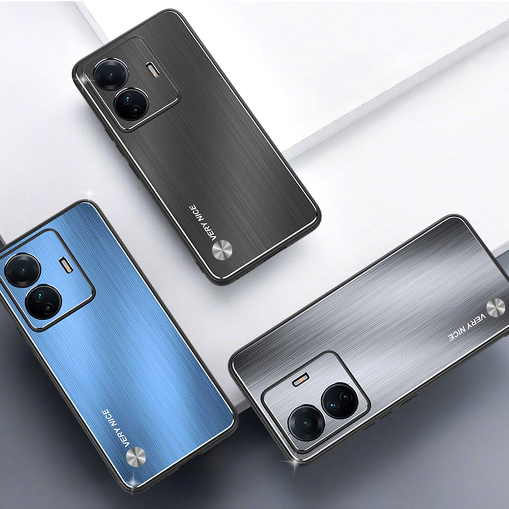 For vivo S15e 5G Brushed Surface Protective Phone Case TPU + Aluminium Alloy Shockproof Cover