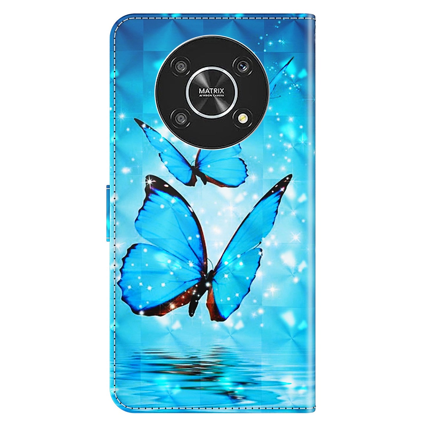 For Honor Magic4 Lite 4G / 5G PU Leather Flip Wallet Cover 3D Pattern Printing Stand Feature Magnetic Protective Phone Case with Strap