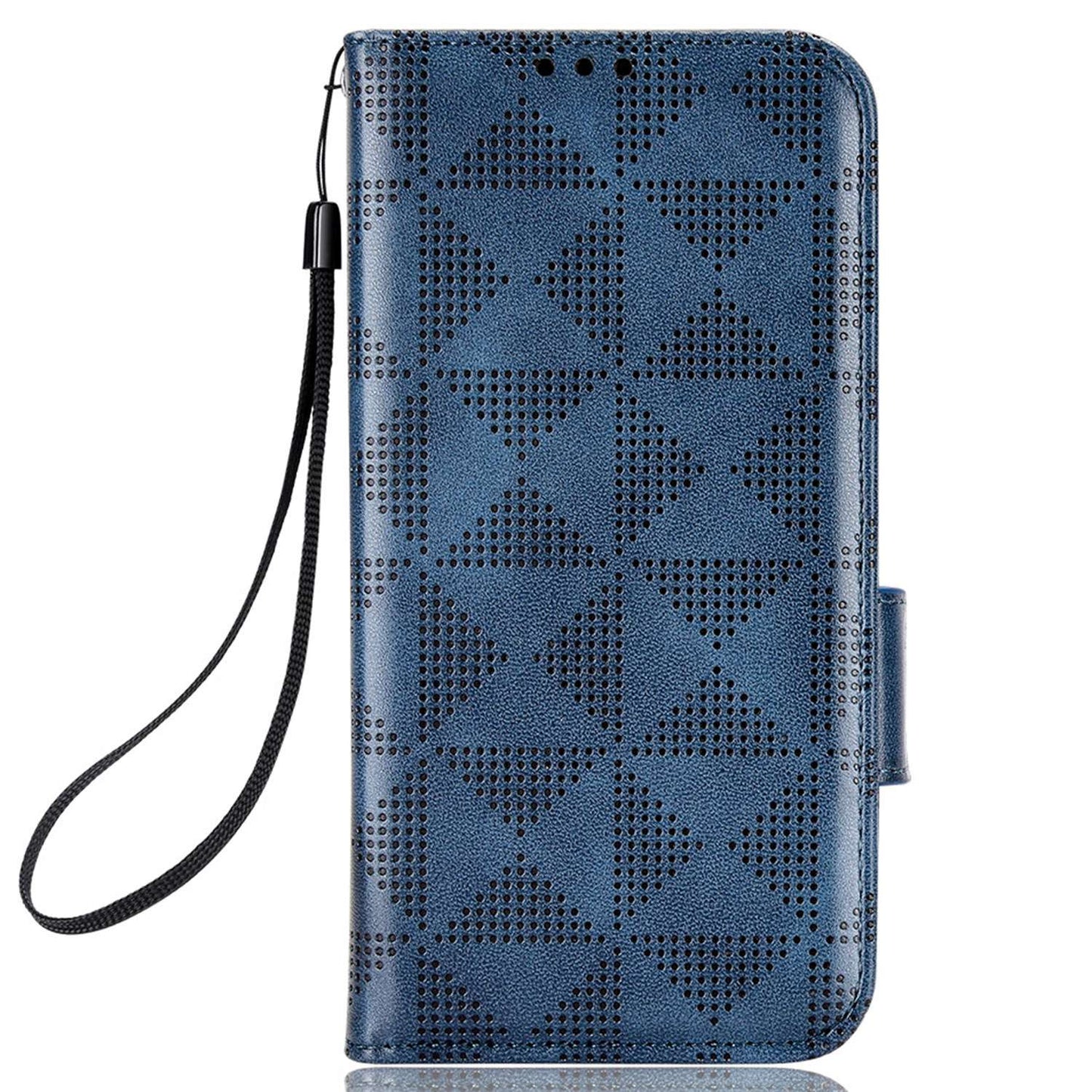 For Honor X9 5G / X30 5G / Magic4 Lite 5G Imprinted Triangle Pattern PU Leather Magnetic Flip Cover Stand Hand Strap Wallet Purse Case