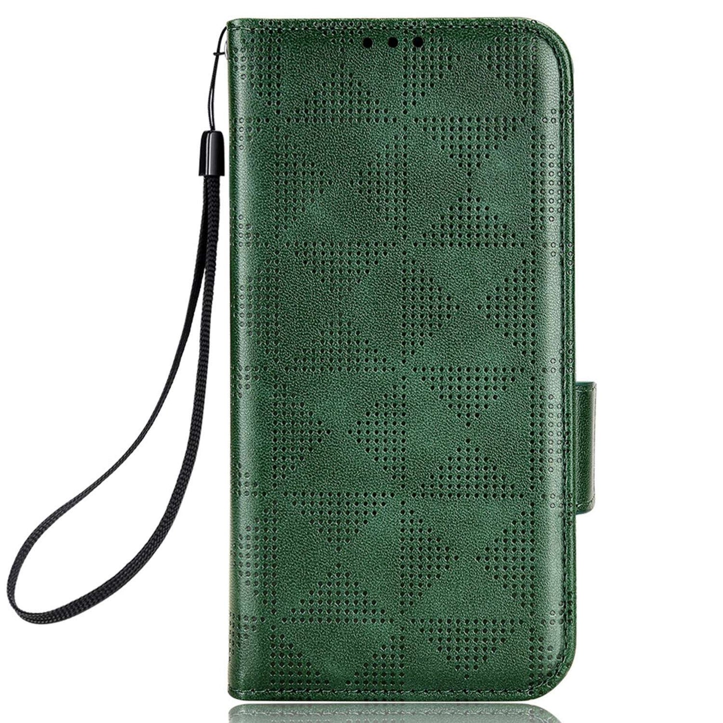 For Honor X9 5G / X30 5G / Magic4 Lite 5G Imprinted Triangle Pattern PU Leather Magnetic Flip Cover Stand Hand Strap Wallet Purse Case