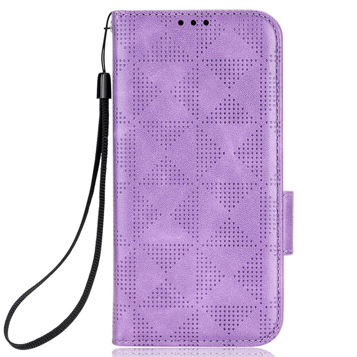 For Honor X9 5G / X30 5G / Magic4 Lite 5G Imprinted Triangle Pattern PU Leather Magnetic Flip Cover Stand Hand Strap Wallet Purse Case