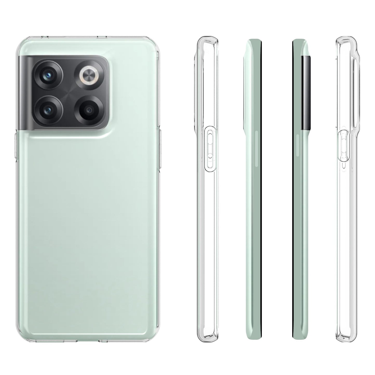 10Pcs / Pack For OnePlus 10T 5G / Ace Pro 5G Anti-scratch Crystal Clear TPU Case Inner Watermark-Free Phone Cover