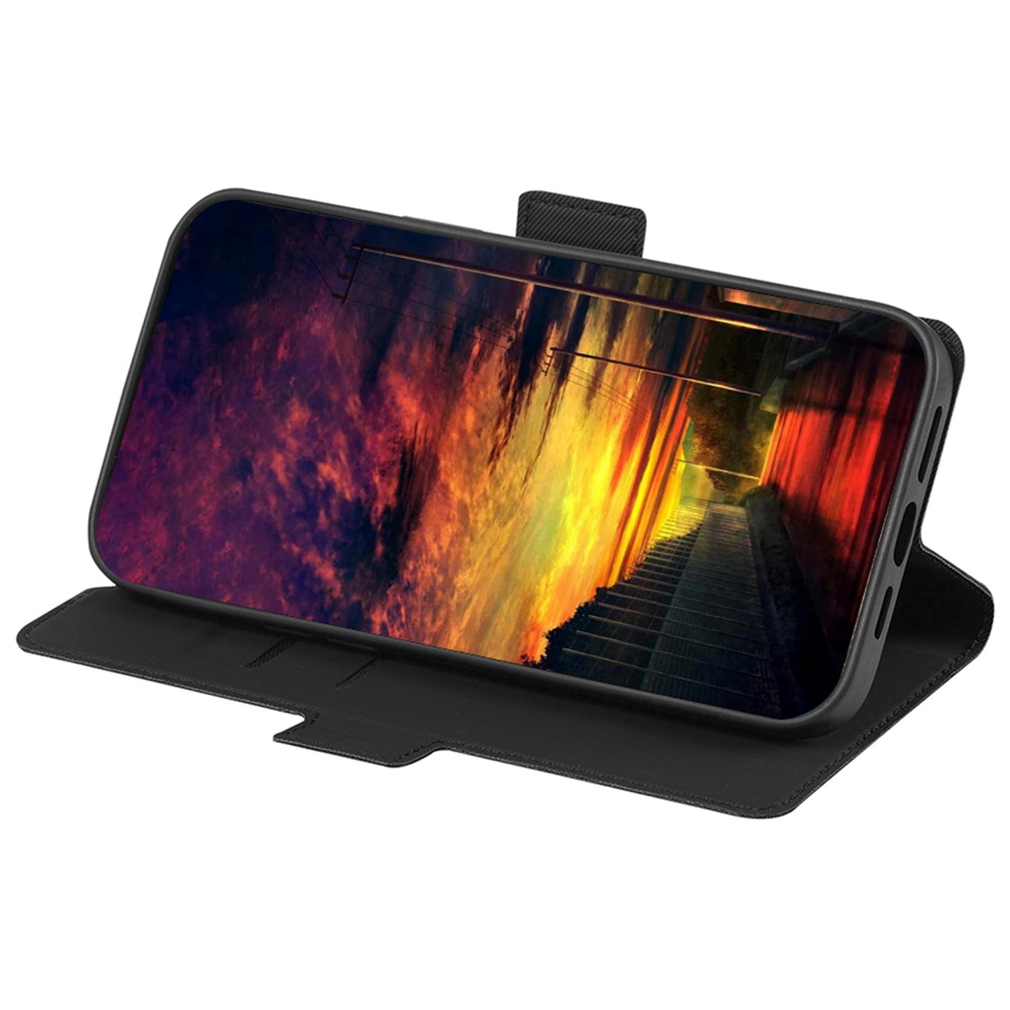 For Huawei Enjoy 50 Pro 4G / nova Y90 4G Twill Texture Side Magnetic Clasp PU Leather Stand Cover Card Slots Phone Case