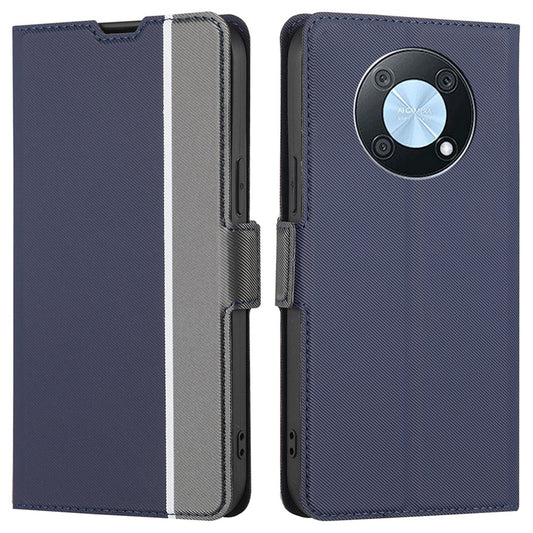 For Huawei Enjoy 50 Pro 4G / nova Y90 4G Twill Texture Side Magnetic Clasp PU Leather Stand Cover Card Slots Phone Case