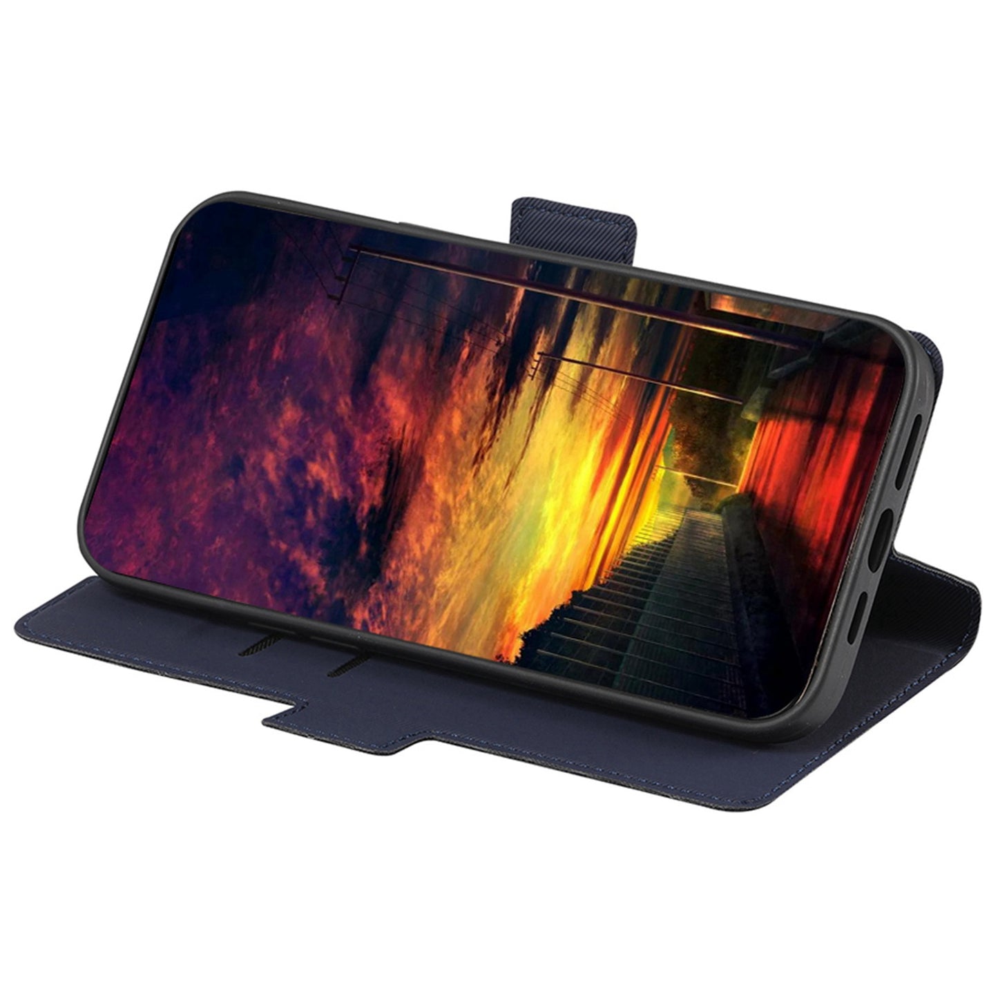 For Huawei Enjoy 50 Pro 4G / nova Y90 4G Twill Texture Side Magnetic Clasp PU Leather Stand Cover Card Slots Phone Case