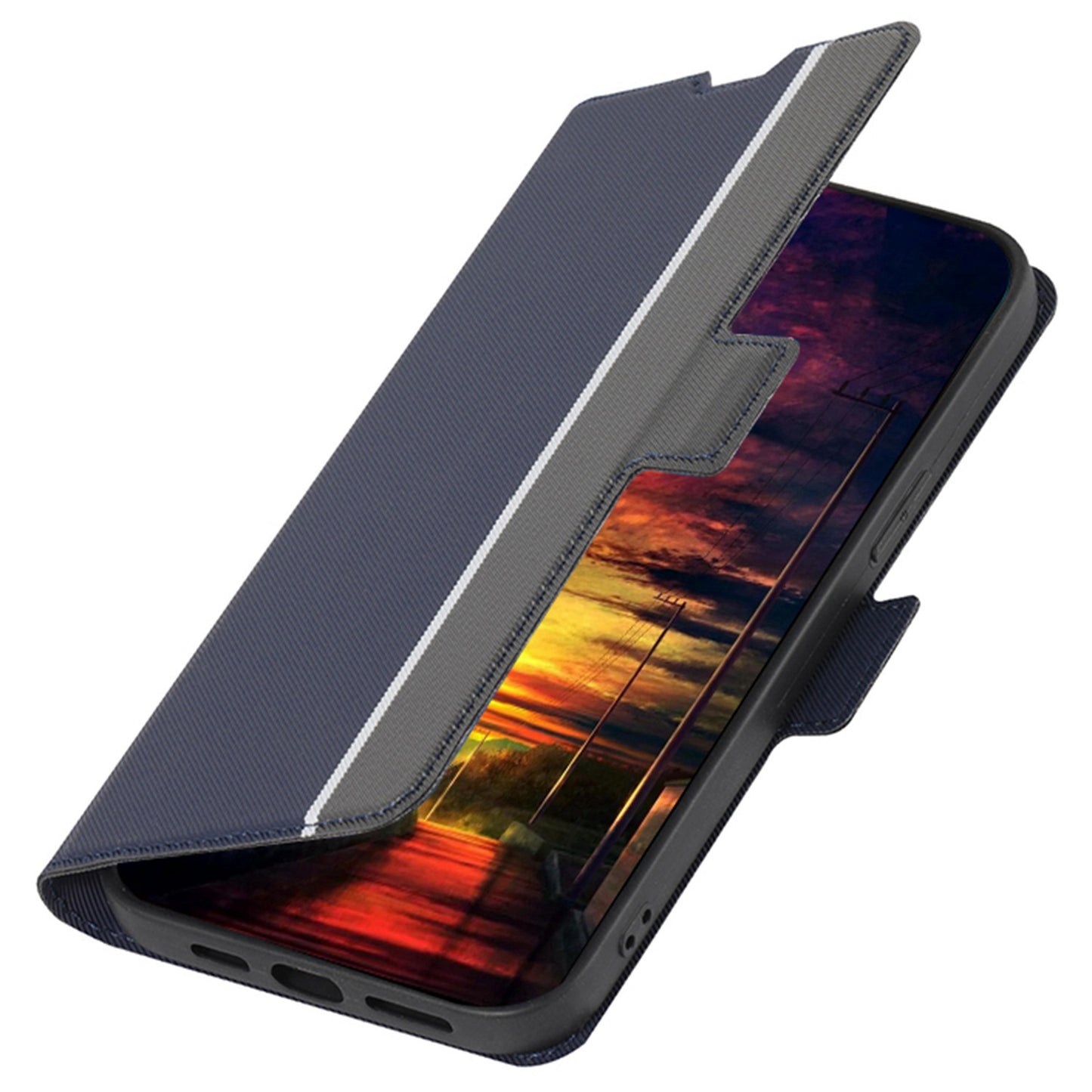 For Huawei Enjoy 50 Pro 4G / nova Y90 4G Twill Texture Side Magnetic Clasp PU Leather Stand Cover Card Slots Phone Case