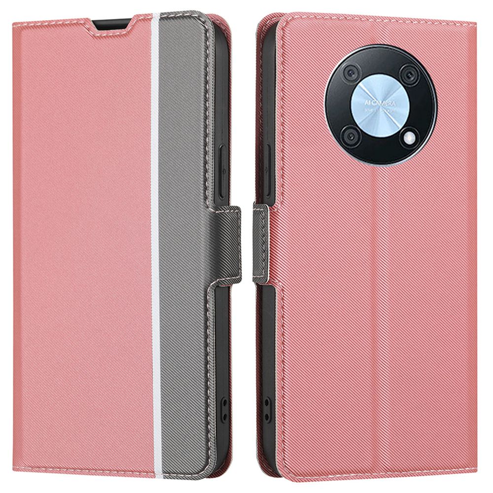 For Huawei Enjoy 50 Pro 4G / nova Y90 4G Twill Texture Side Magnetic Clasp PU Leather Stand Cover Card Slots Phone Case
