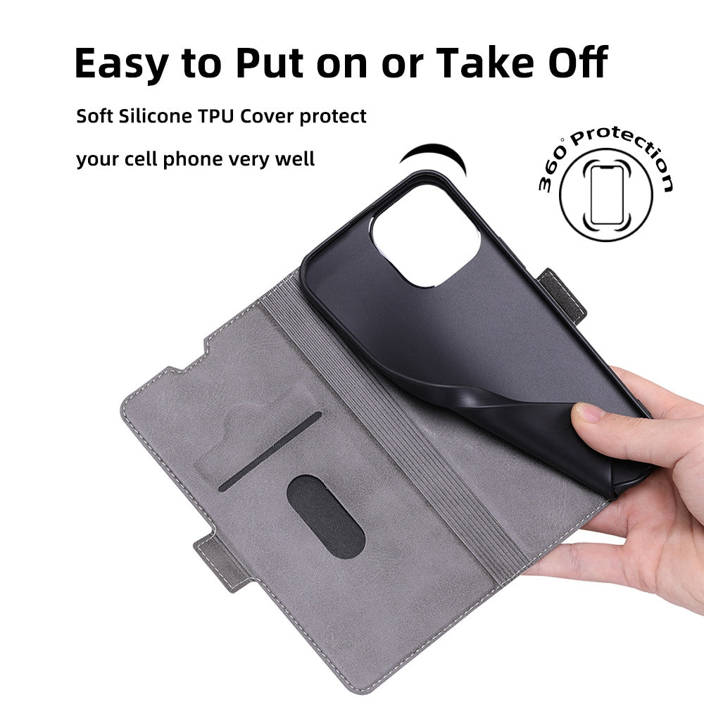 For Huawei Enjoy 50 Pro 4G / nova Y90 4G Dual Magnetic Clasp PU Leather Stand Phone Cover Card Slot Drop-proof Case