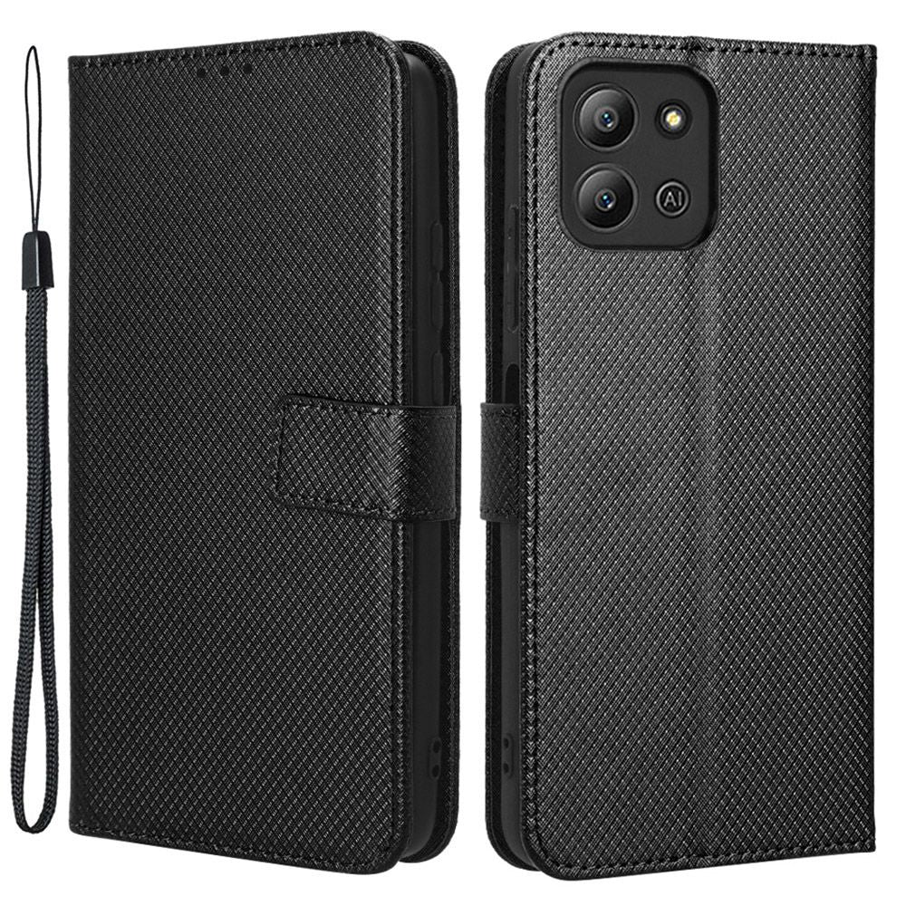 For Infinix Hot 11 2022 4G X675 Magnetic PU Leather Flip Cover Diamond Texture Wallet Stand Full Protective Folio Case
