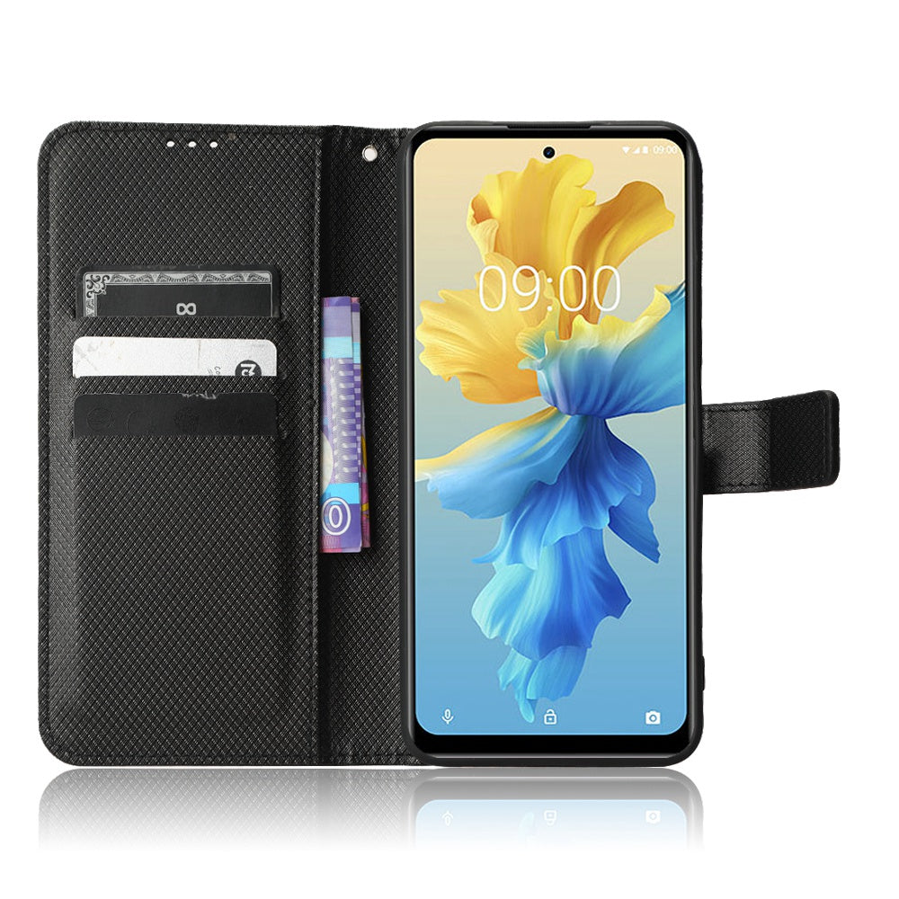 For Infinix Hot 11 2022 4G X675 Magnetic PU Leather Flip Cover Diamond Texture Wallet Stand Full Protective Folio Case