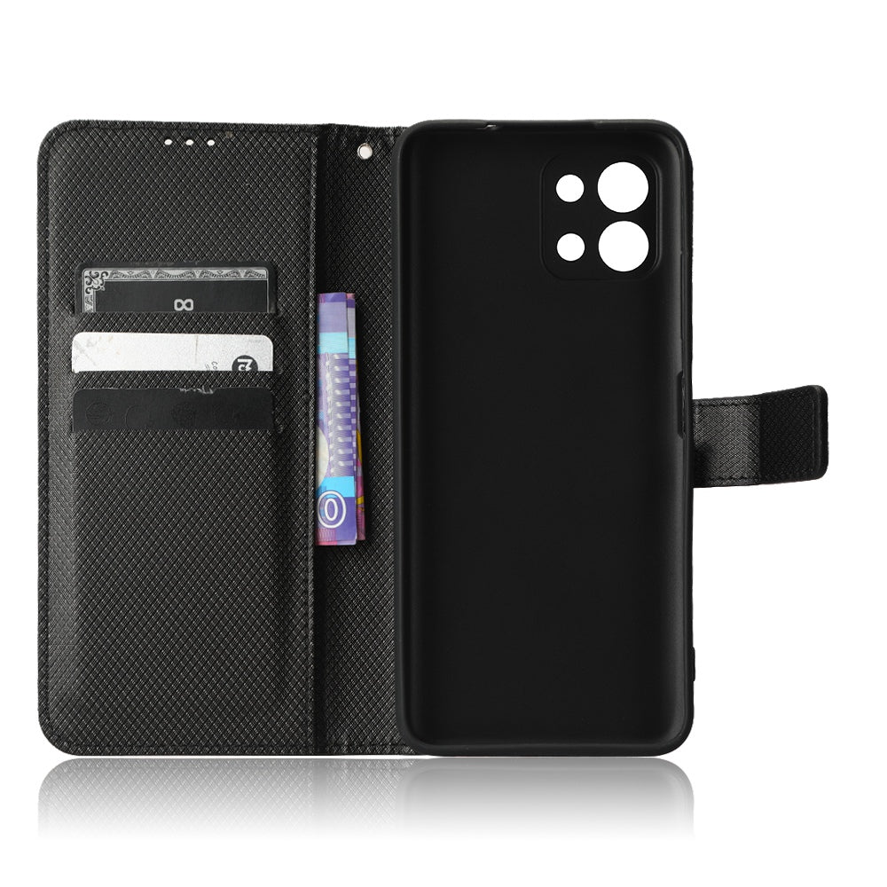 For Infinix Hot 11 2022 4G X675 Magnetic PU Leather Flip Cover Diamond Texture Wallet Stand Full Protective Folio Case