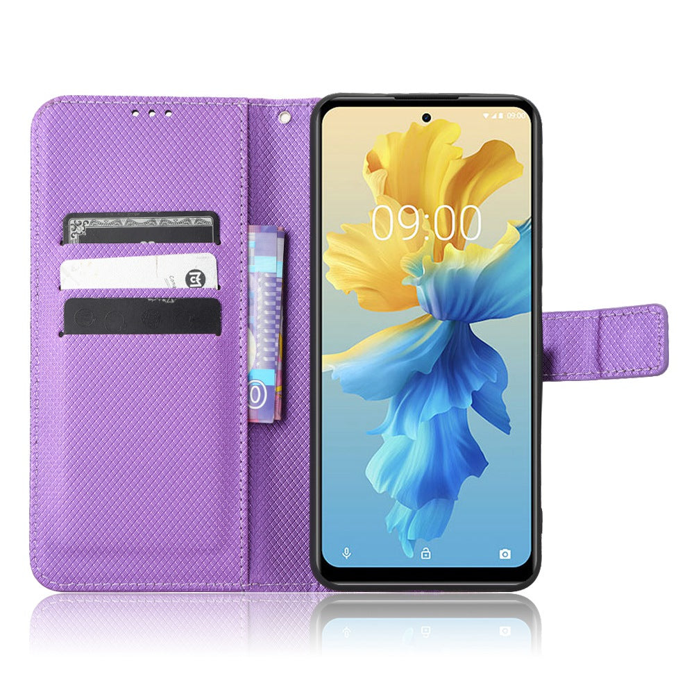 For Infinix Hot 11 2022 4G X675 Magnetic PU Leather Flip Cover Diamond Texture Wallet Stand Full Protective Folio Case