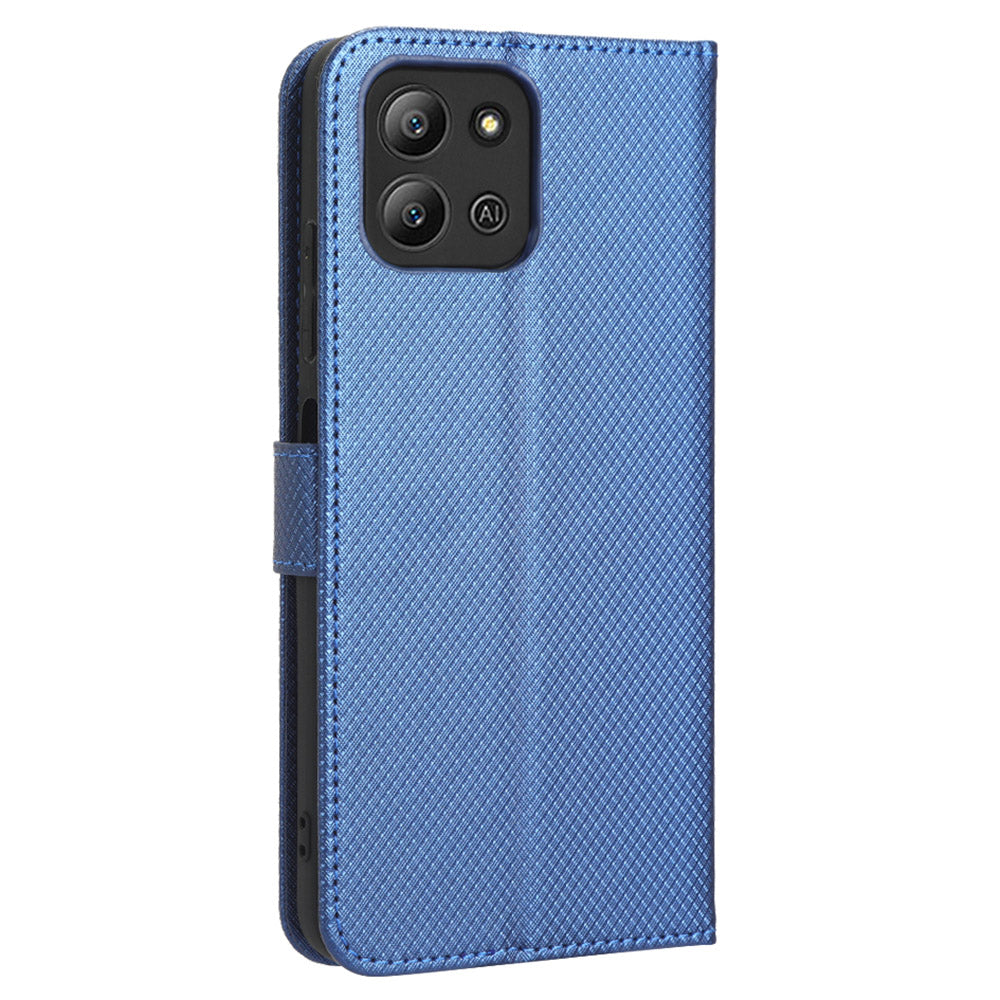 For Infinix Hot 11 2022 4G X675 Magnetic PU Leather Flip Cover Diamond Texture Wallet Stand Full Protective Folio Case