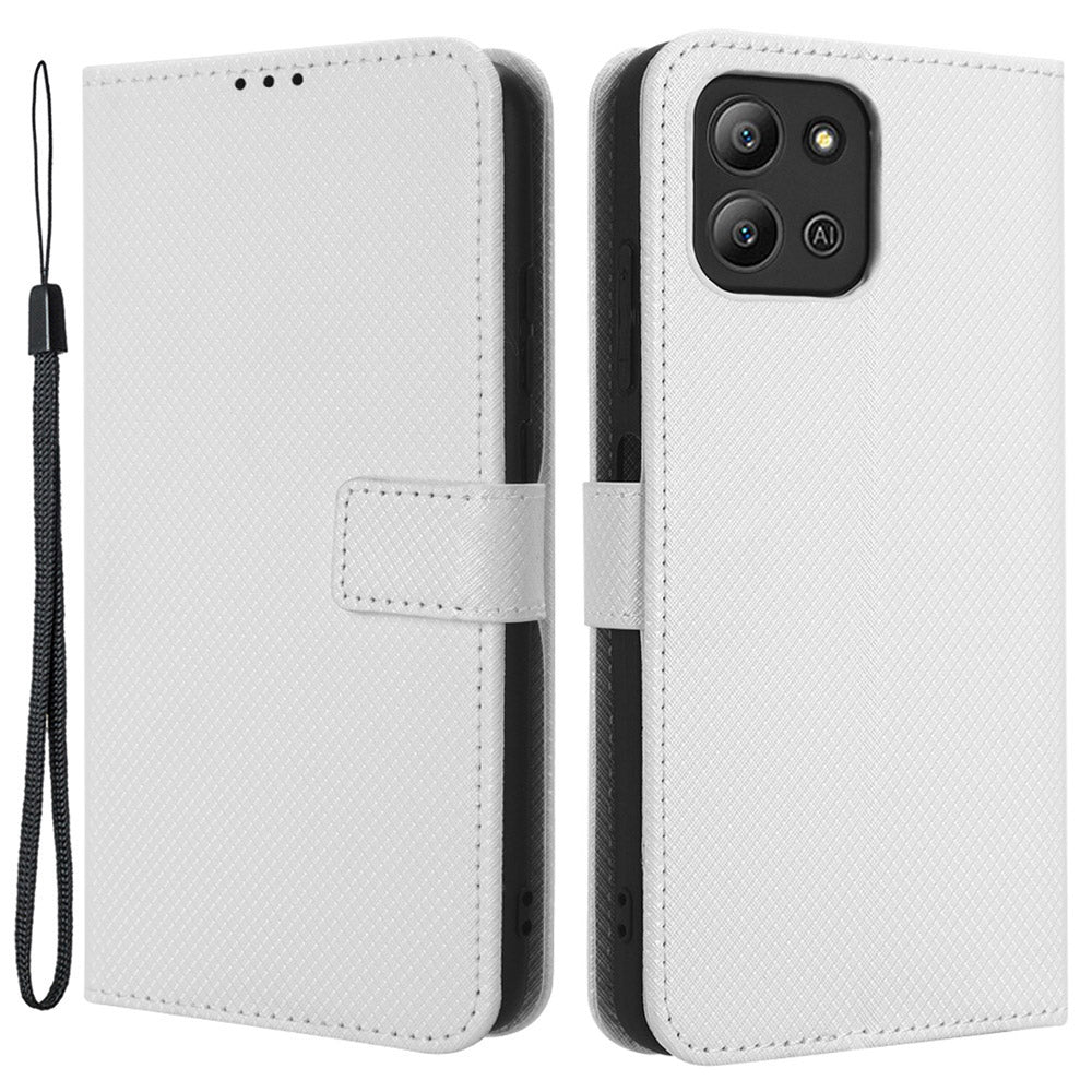 For Infinix Hot 11 2022 4G X675 Magnetic PU Leather Flip Cover Diamond Texture Wallet Stand Full Protective Folio Case