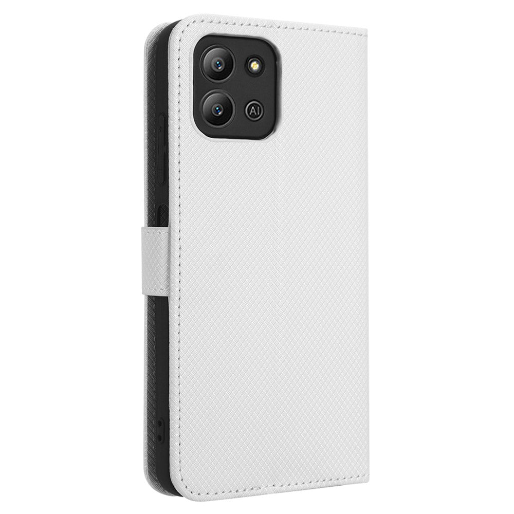 For Infinix Hot 11 2022 4G X675 Magnetic PU Leather Flip Cover Diamond Texture Wallet Stand Full Protective Folio Case