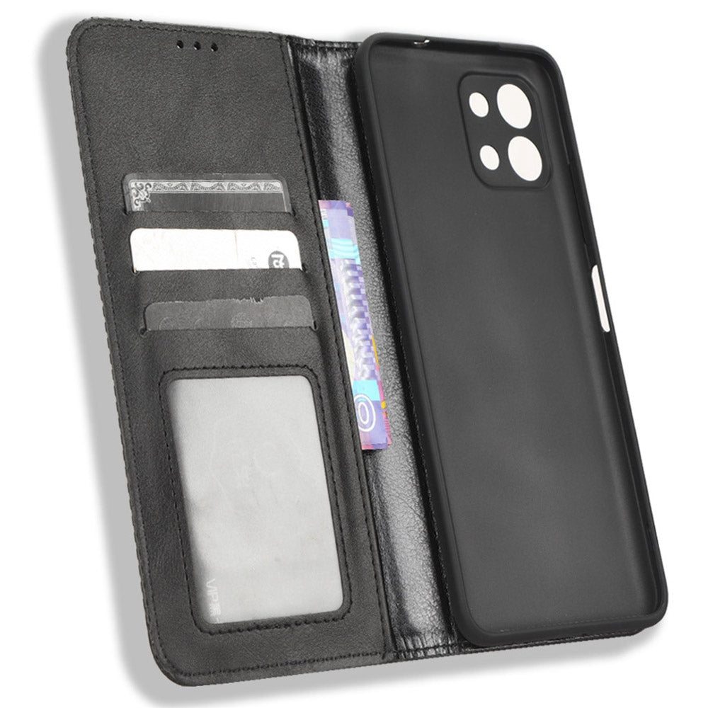 For Infinix Hot 11 4G 2022 X675 Retro Texture PU Leather Cover Imprinted Mosaic Stand Hidden Magnetic Adsorption Flip Wallet Case