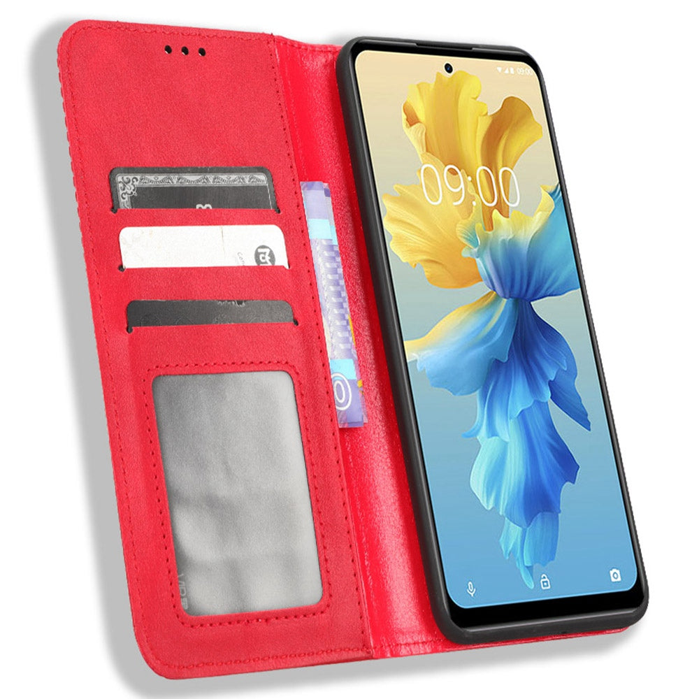 For Infinix Hot 11 4G 2022 X675 Retro Texture PU Leather Cover Imprinted Mosaic Stand Hidden Magnetic Adsorption Flip Wallet Case