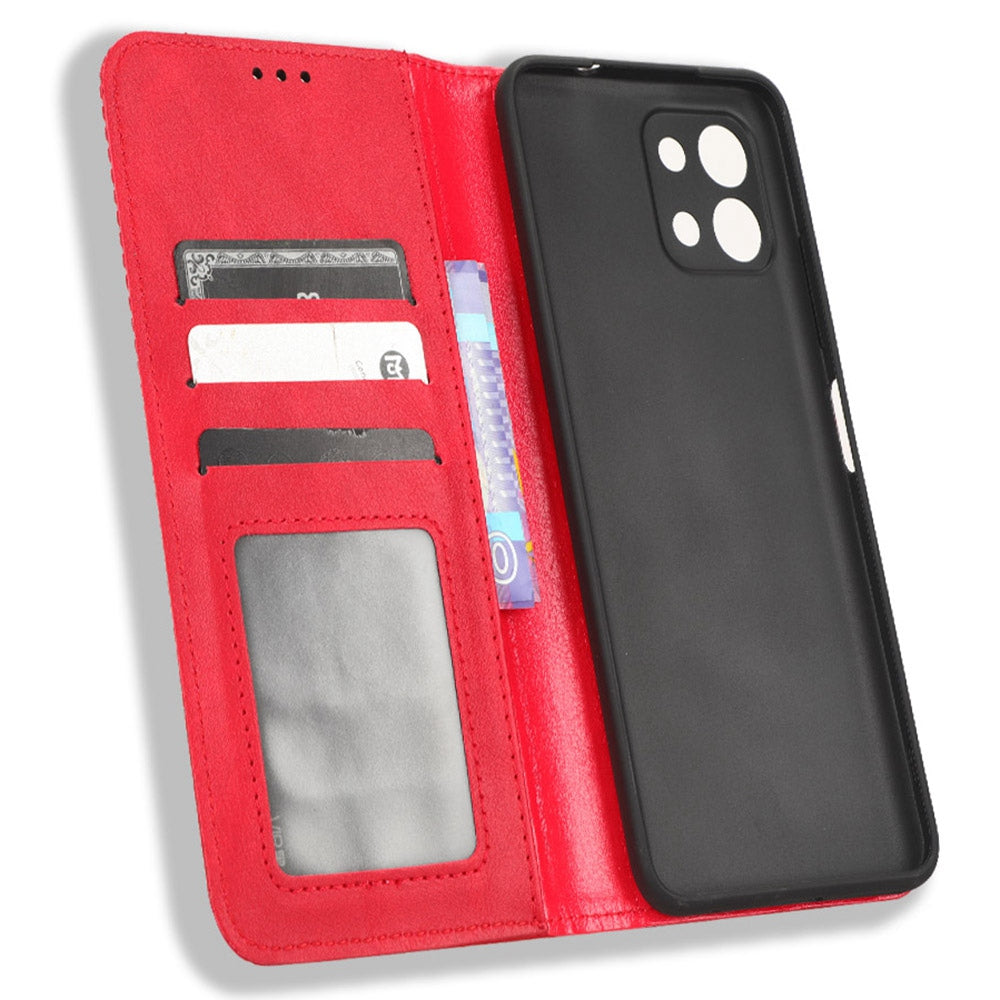 For Infinix Hot 11 4G 2022 X675 Retro Texture PU Leather Cover Imprinted Mosaic Stand Hidden Magnetic Adsorption Flip Wallet Case