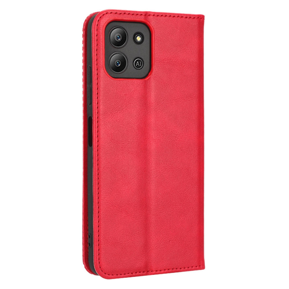 For Infinix Hot 11 4G 2022 X675 Retro Texture PU Leather Cover Imprinted Mosaic Stand Hidden Magnetic Adsorption Flip Wallet Case