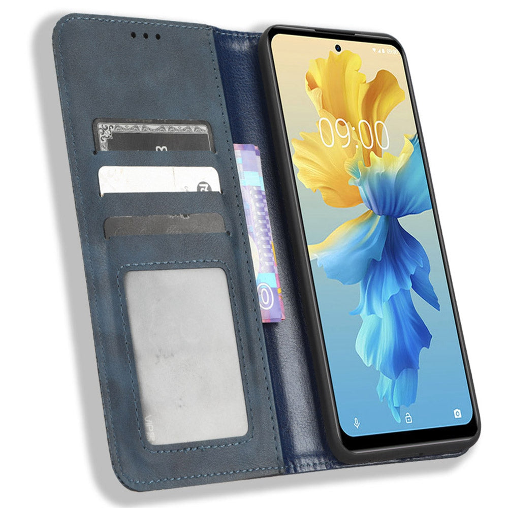 For Infinix Hot 11 4G 2022 X675 Retro Texture PU Leather Cover Imprinted Mosaic Stand Hidden Magnetic Adsorption Flip Wallet Case