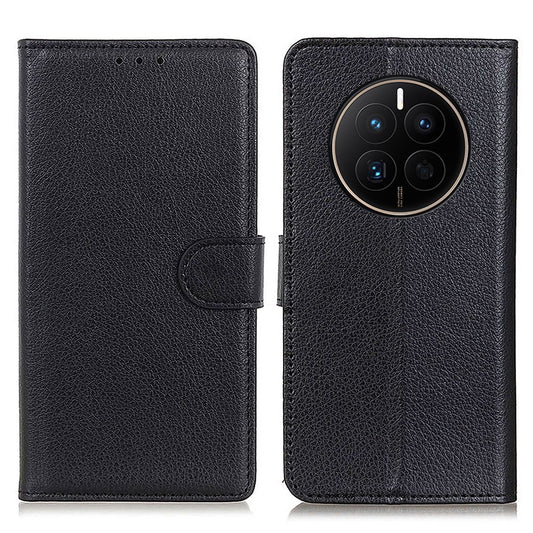 For Huawei Mate 50 4G Stand Function Magnetic Closure Wallet Case Litchi Texture PU Leather Flip Phone Shell