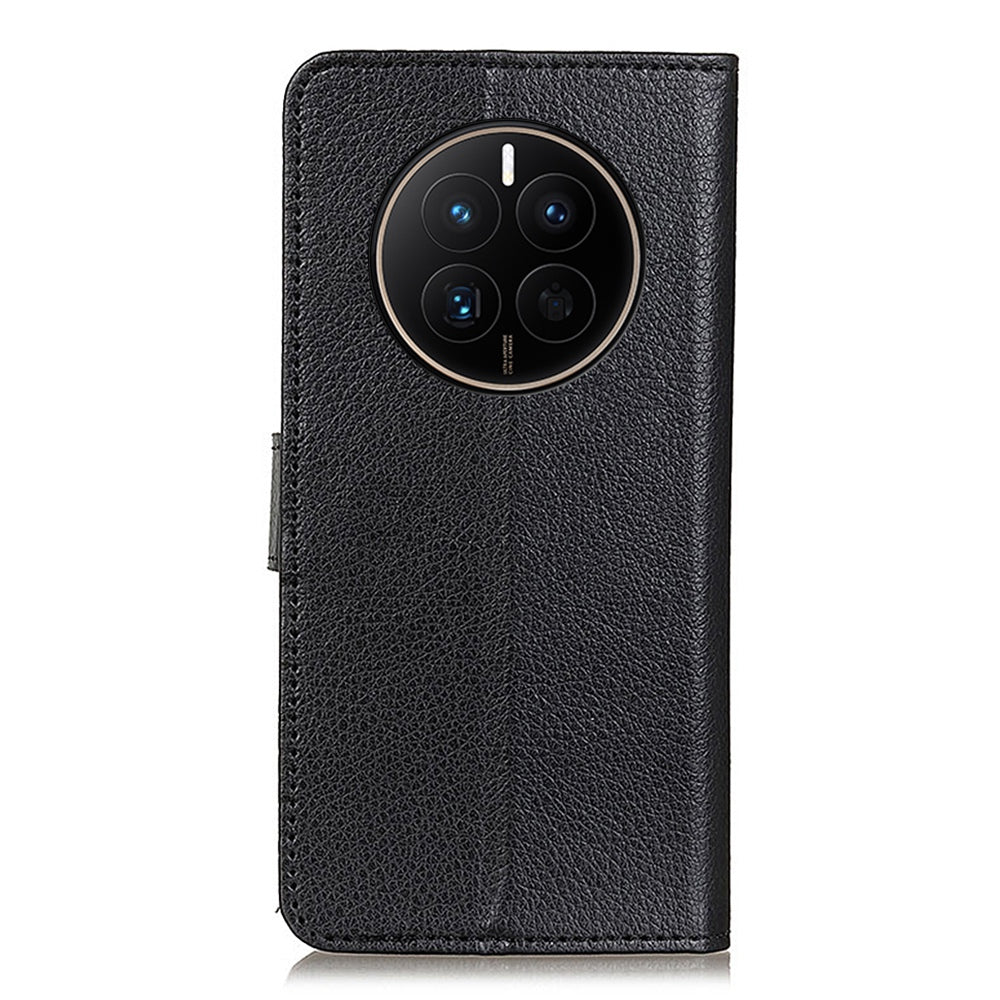 For Huawei Mate 50 4G Stand Function Magnetic Closure Wallet Case Litchi Texture PU Leather Flip Phone Shell