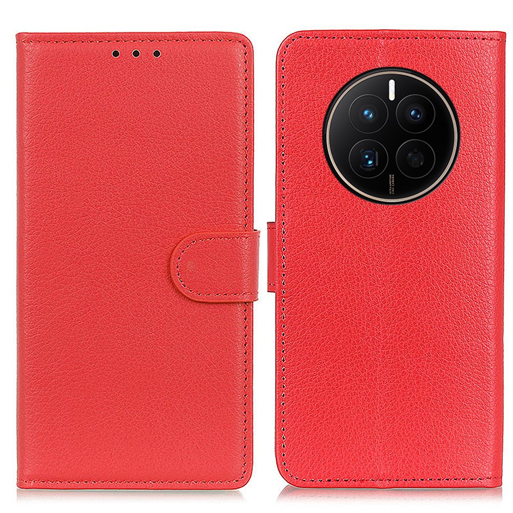 For Huawei Mate 50 4G Stand Function Magnetic Closure Wallet Case Litchi Texture PU Leather Flip Phone Shell