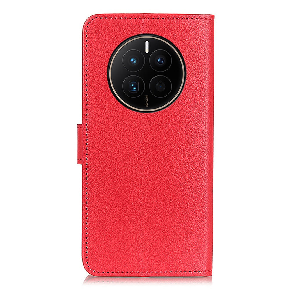 For Huawei Mate 50 4G Stand Function Magnetic Closure Wallet Case Litchi Texture PU Leather Flip Phone Shell