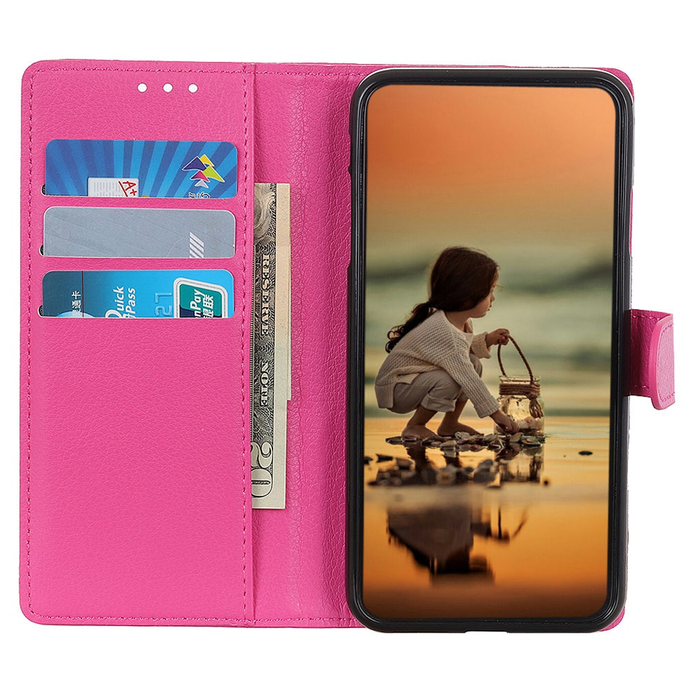 For Huawei Mate 50 4G Stand Function Magnetic Closure Wallet Case Litchi Texture PU Leather Flip Phone Shell