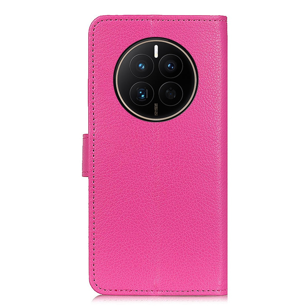 For Huawei Mate 50 4G Stand Function Magnetic Closure Wallet Case Litchi Texture PU Leather Flip Phone Shell