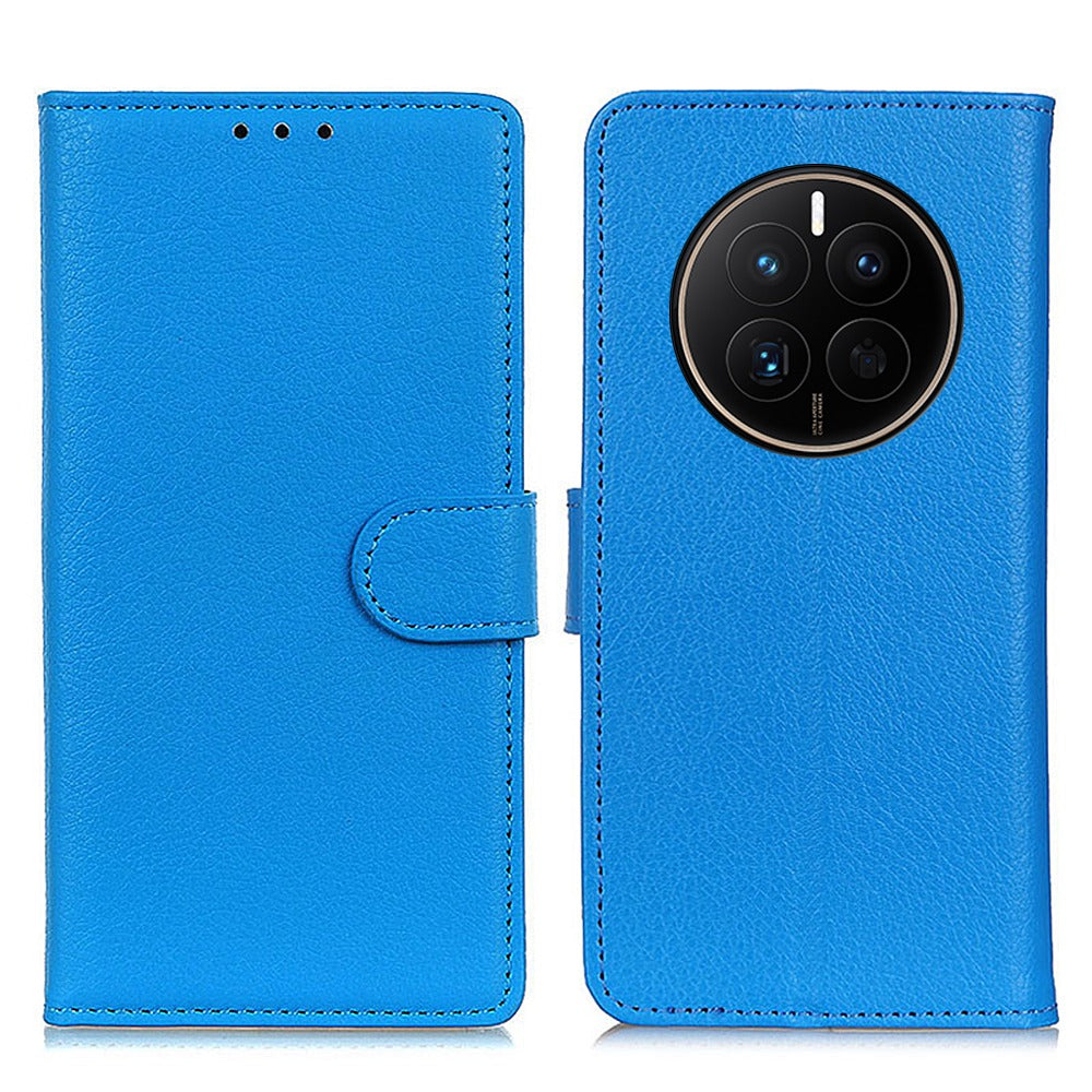 For Huawei Mate 50 4G Stand Function Magnetic Closure Wallet Case Litchi Texture PU Leather Flip Phone Shell