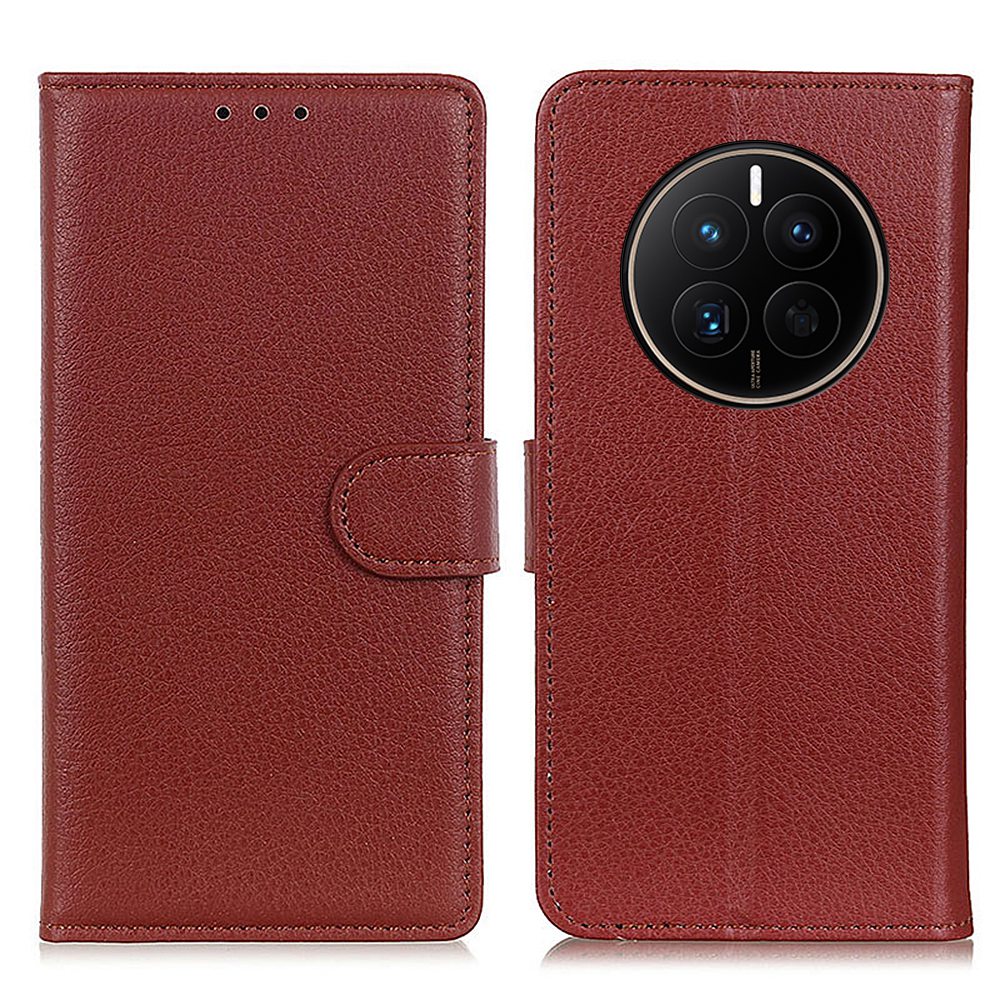 For Huawei Mate 50 4G Stand Function Magnetic Closure Wallet Case Litchi Texture PU Leather Flip Phone Shell