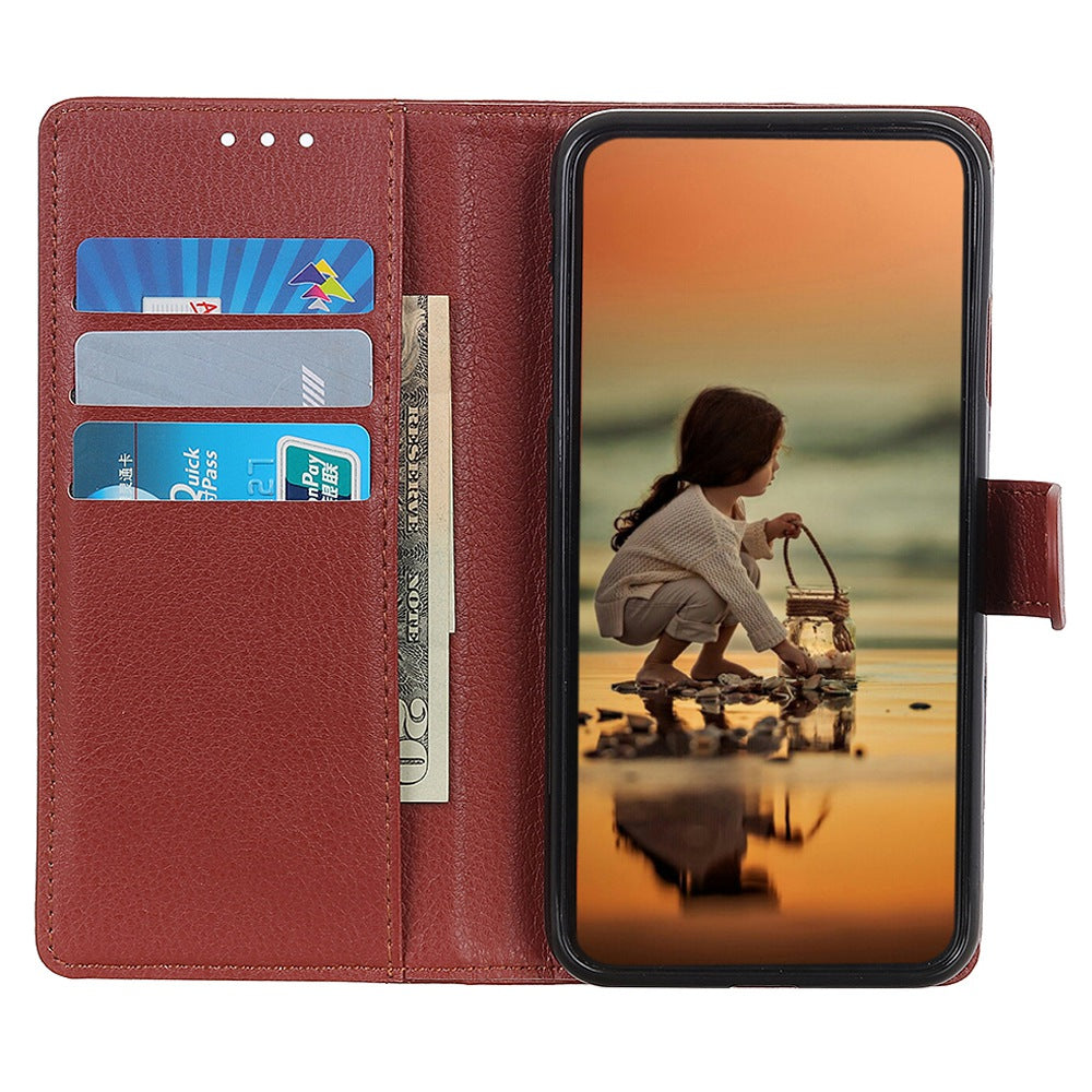 For Huawei Mate 50 4G Stand Function Magnetic Closure Wallet Case Litchi Texture PU Leather Flip Phone Shell