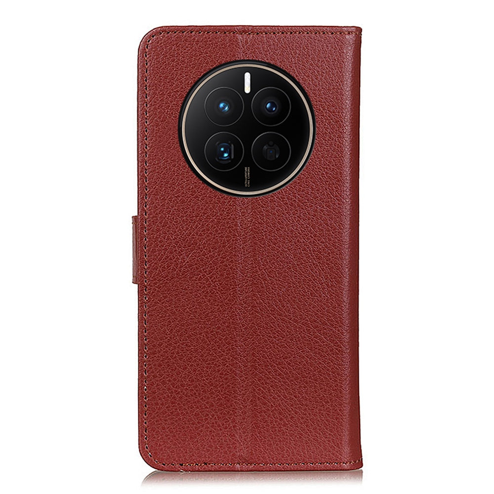For Huawei Mate 50 4G Stand Function Magnetic Closure Wallet Case Litchi Texture PU Leather Flip Phone Shell