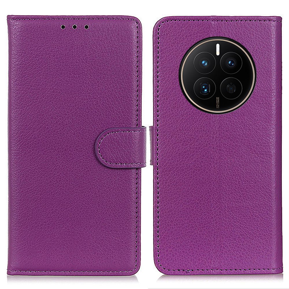 For Huawei Mate 50 4G Stand Function Magnetic Closure Wallet Case Litchi Texture PU Leather Flip Phone Shell
