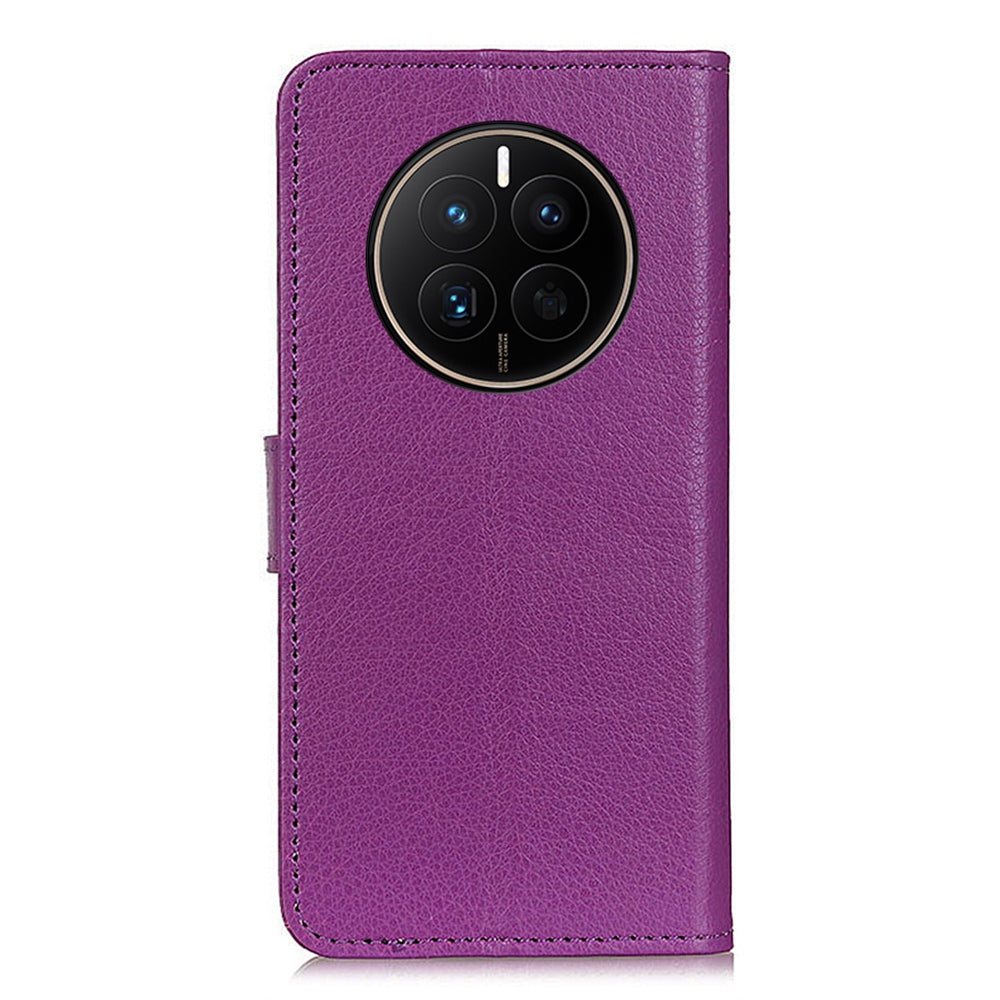 For Huawei Mate 50 4G Stand Function Magnetic Closure Wallet Case Litchi Texture PU Leather Flip Phone Shell