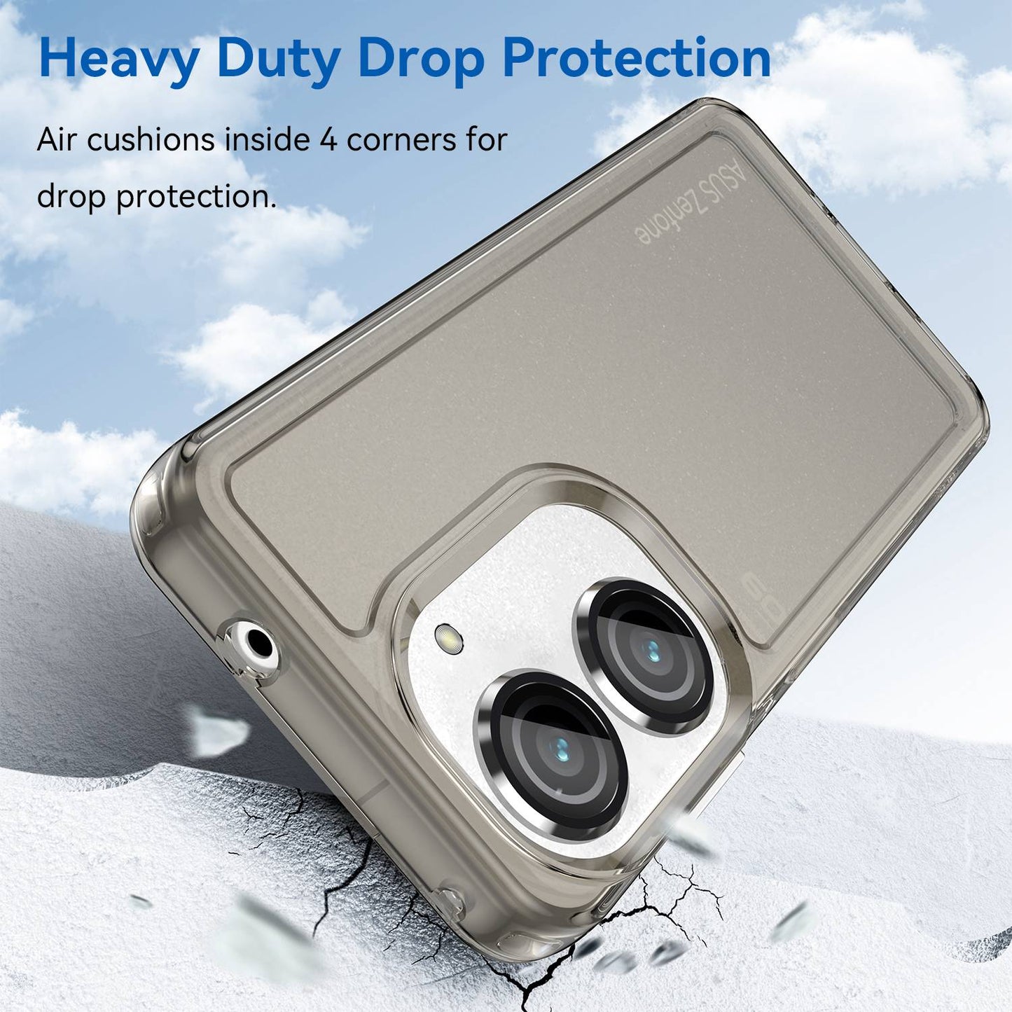 For Asus Zenfone 9 5G Candy Series Air Cushion Shock Absorption Case Soft TPU Brushed Texture Protective Cover