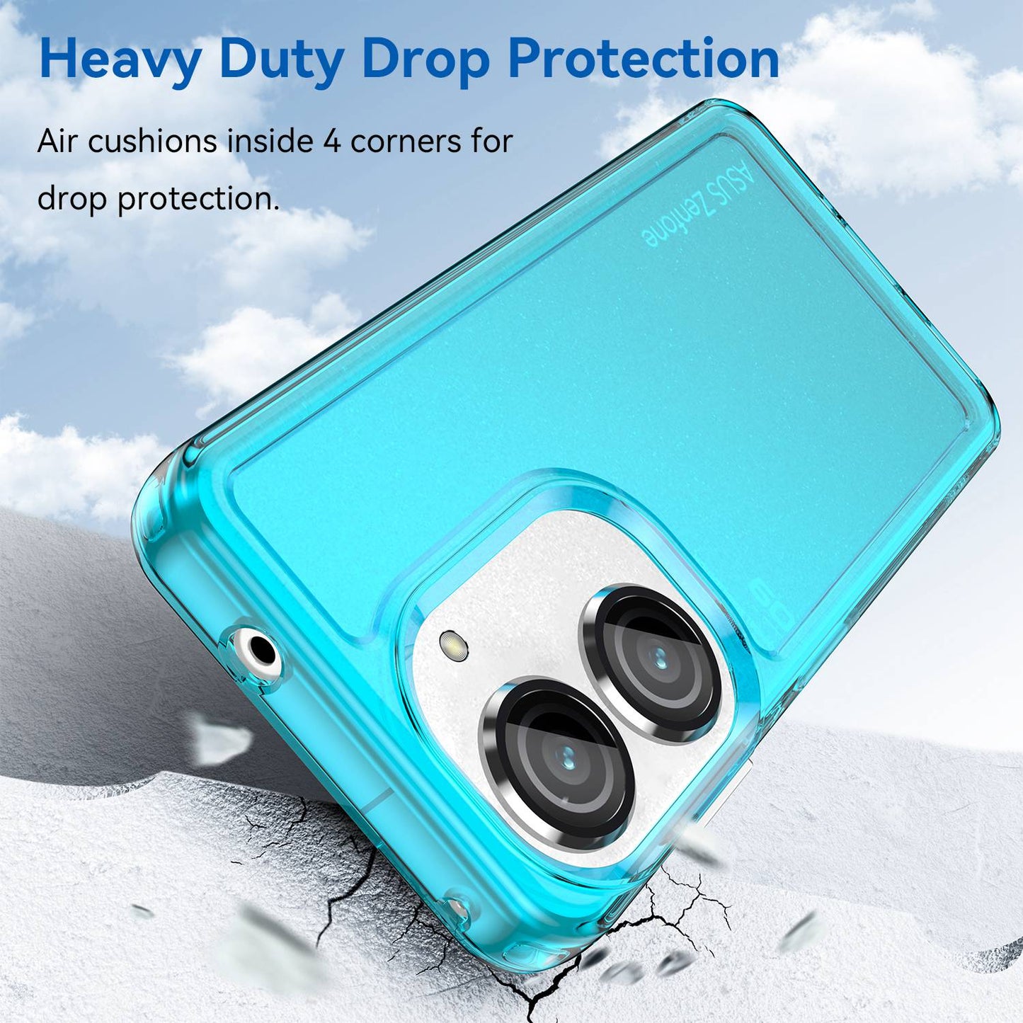For Asus Zenfone 9 5G Candy Series Air Cushion Shock Absorption Case Soft TPU Brushed Texture Protective Cover