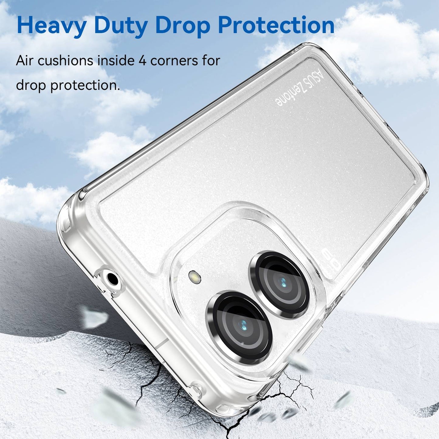For Asus Zenfone 9 5G Candy Series Air Cushion Shock Absorption Case Soft TPU Brushed Texture Protective Cover